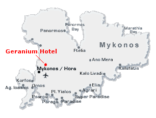 Mykonos gay Hotel Geranium Location