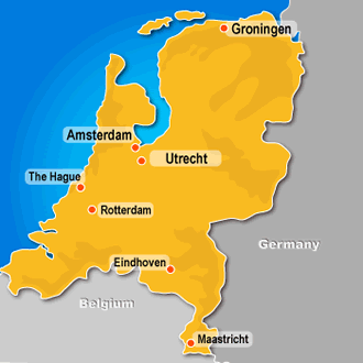Gay Netherlands Destinations map