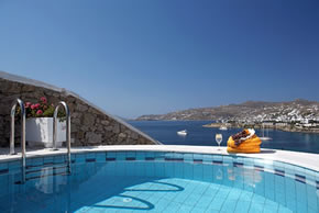 Mykonos gay holiday accommodation Grand Beach Hotel Suite with Private Pool