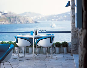Mykonos gay holiday accommodation Hotel Theoxenia The Plate Restaurant