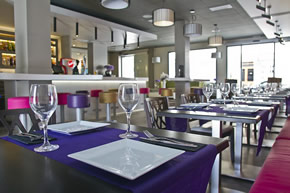 Purple gay hotel Ibiza restaurant