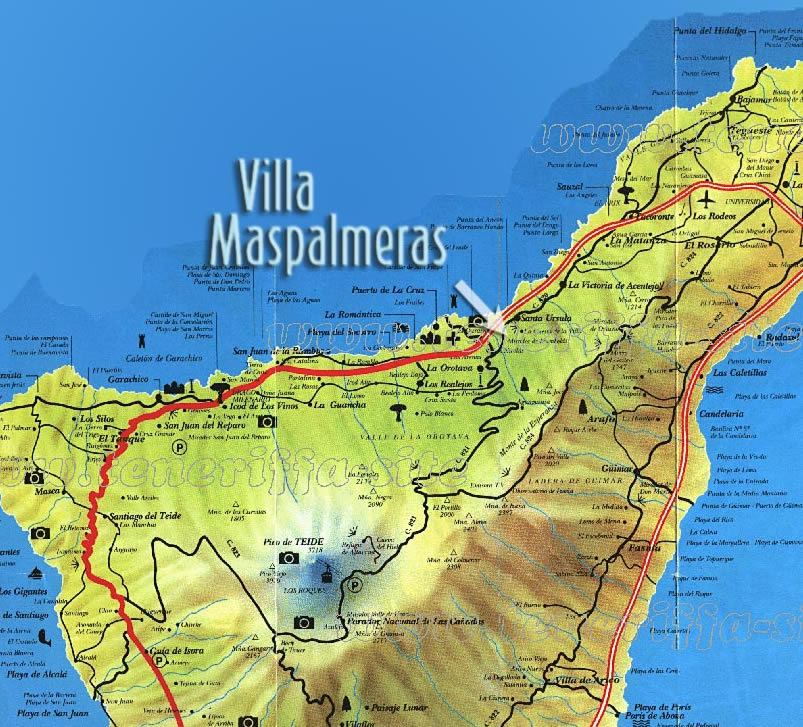 Tenerife gay holiday accommodation Villa Maspalmeras Map