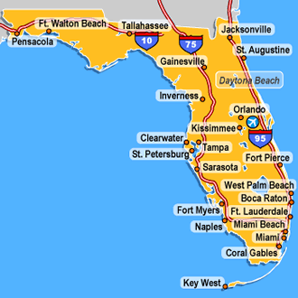 Gay Florida Destinations map