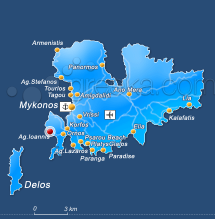 Mykonos Hotel Apollonia Resort Location