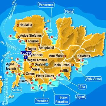 Mykonos gay Hotel Elysium Location
