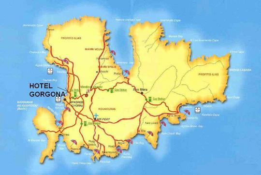 Mykonos Hotel Gorgona Location