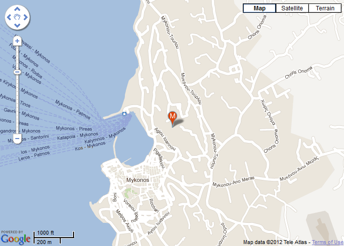 Mykonos Hotel Madalena Location
