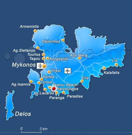 Myconian Ambassador Hotel and Resort Location