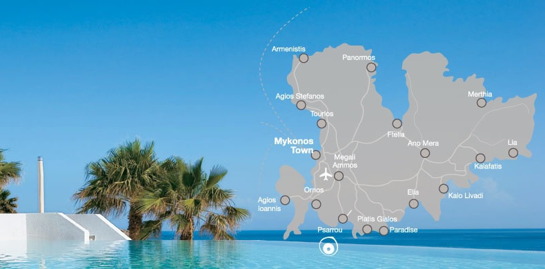 Mykonos Blu Hotel and Resort Location