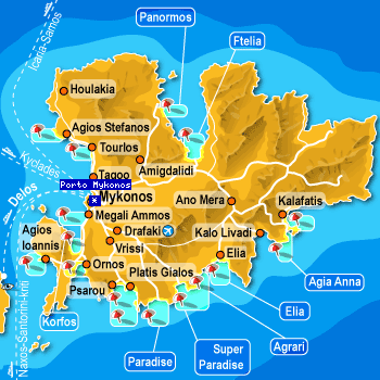 Porto Mykonos Hotel Location