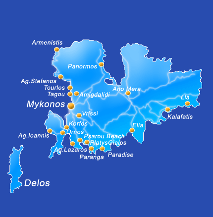 Mykonos gay friendly hotel Theoxenia location