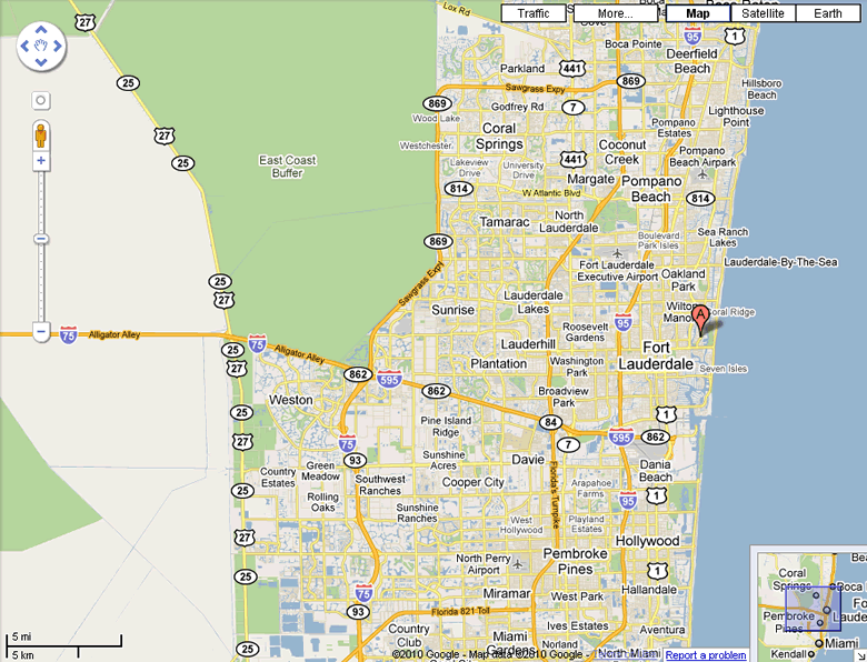 Fort Lauderdale gay Hotel Coral Reef Location